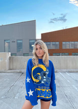 Load image into Gallery viewer, St. Louis Rams, NFL One of a KIND Vintage Sweatshirt with Crystal Star Design
