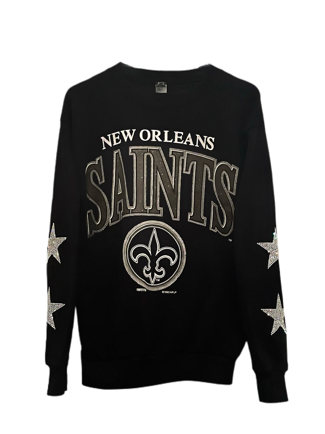 New Orleans Saints, NFL One of a KIND Vintage Sweatshirt with Crystal Star Design