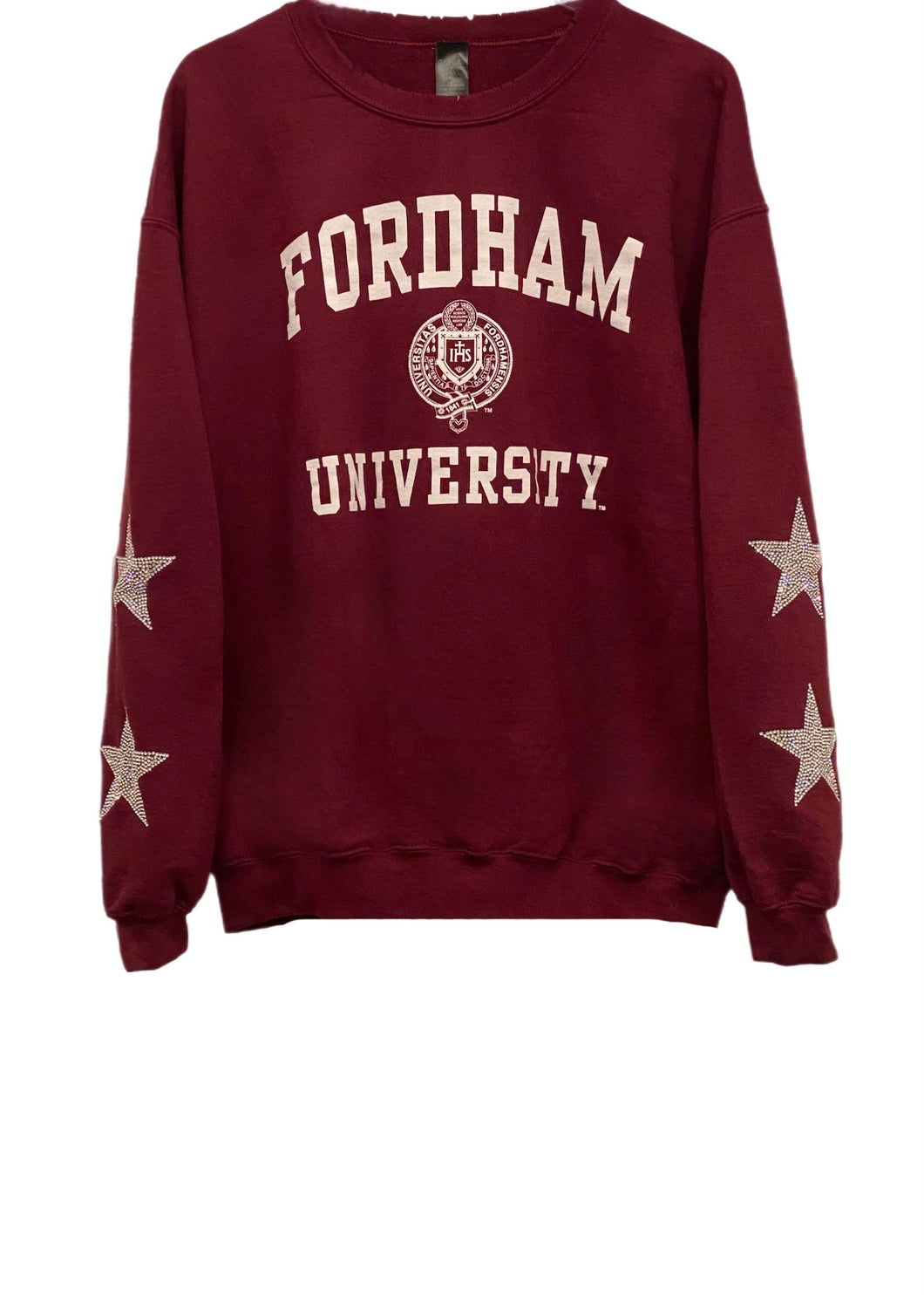 Fordham University, One of a KIND Vintage Sweatshirt with Crystal Star Design