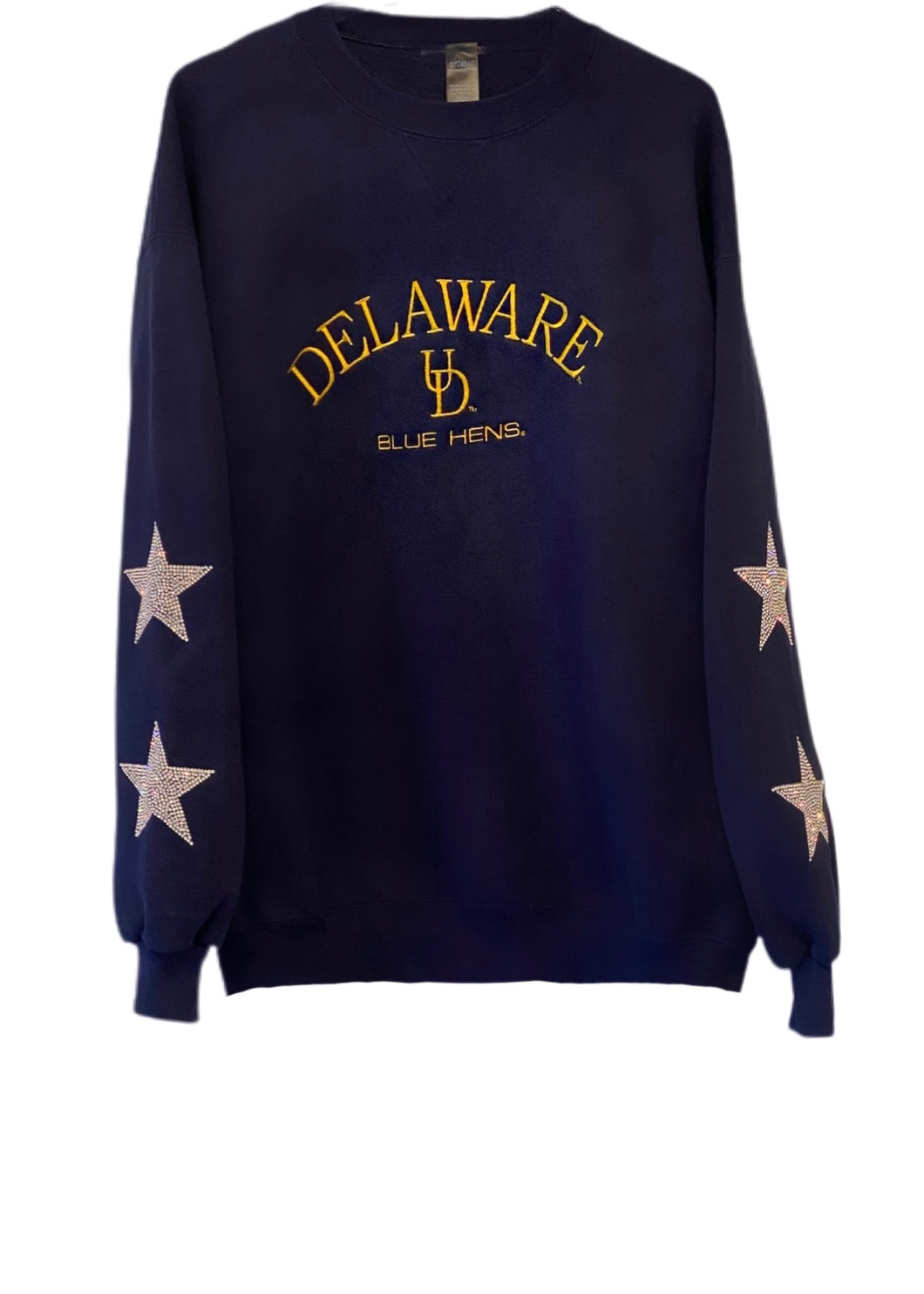 University of Delaware, One of a KIND Vintage Sweatshirt with Crystal Star Design