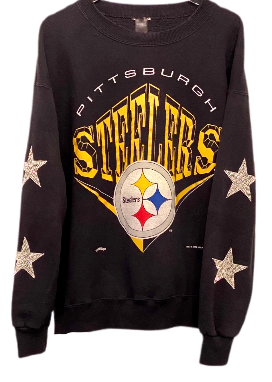 Pittsburgh Steelers, NFL One of a KIND Vintage Sweatshirt with Crystal Star Design