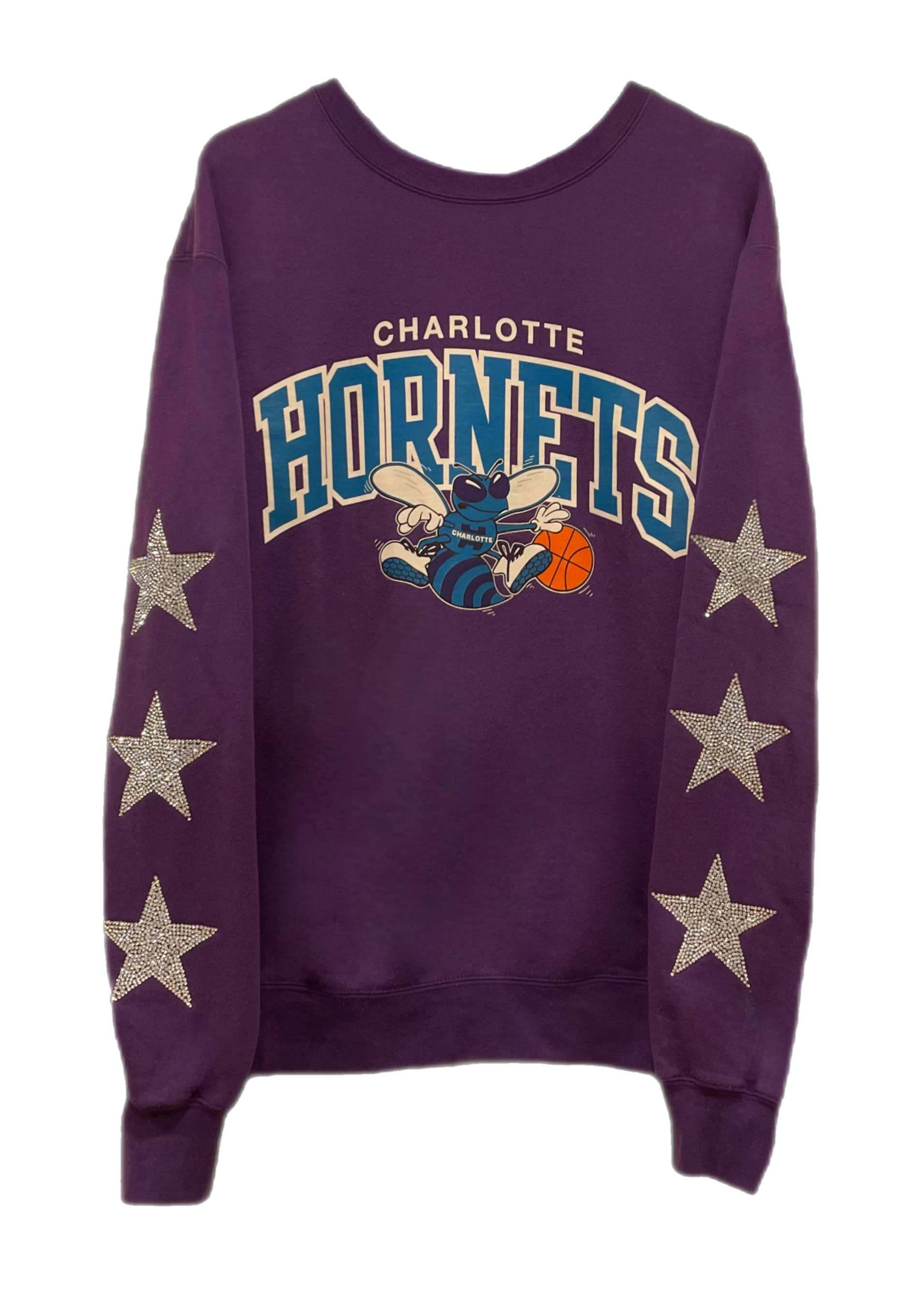 Charlotte Hornets NBA One of a KIND Vintage Sweatshirt with Three