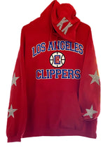 Load image into Gallery viewer, LA Clippers, NBA One of a KIND Vintage Hoodie with Crystal Star Design, Custom Crystal Name
