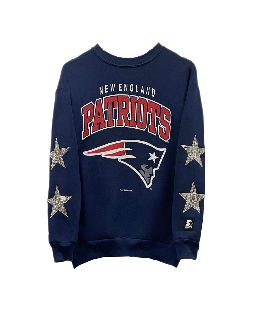 New England Patriots, Football One of a KIND Vintage Kids Sweatshirt with Crystal Star Design