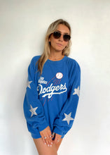 Load image into Gallery viewer, LA Dodgers, MLB One of a KIND Vintage Sweatshirt with Crystal Star Design
