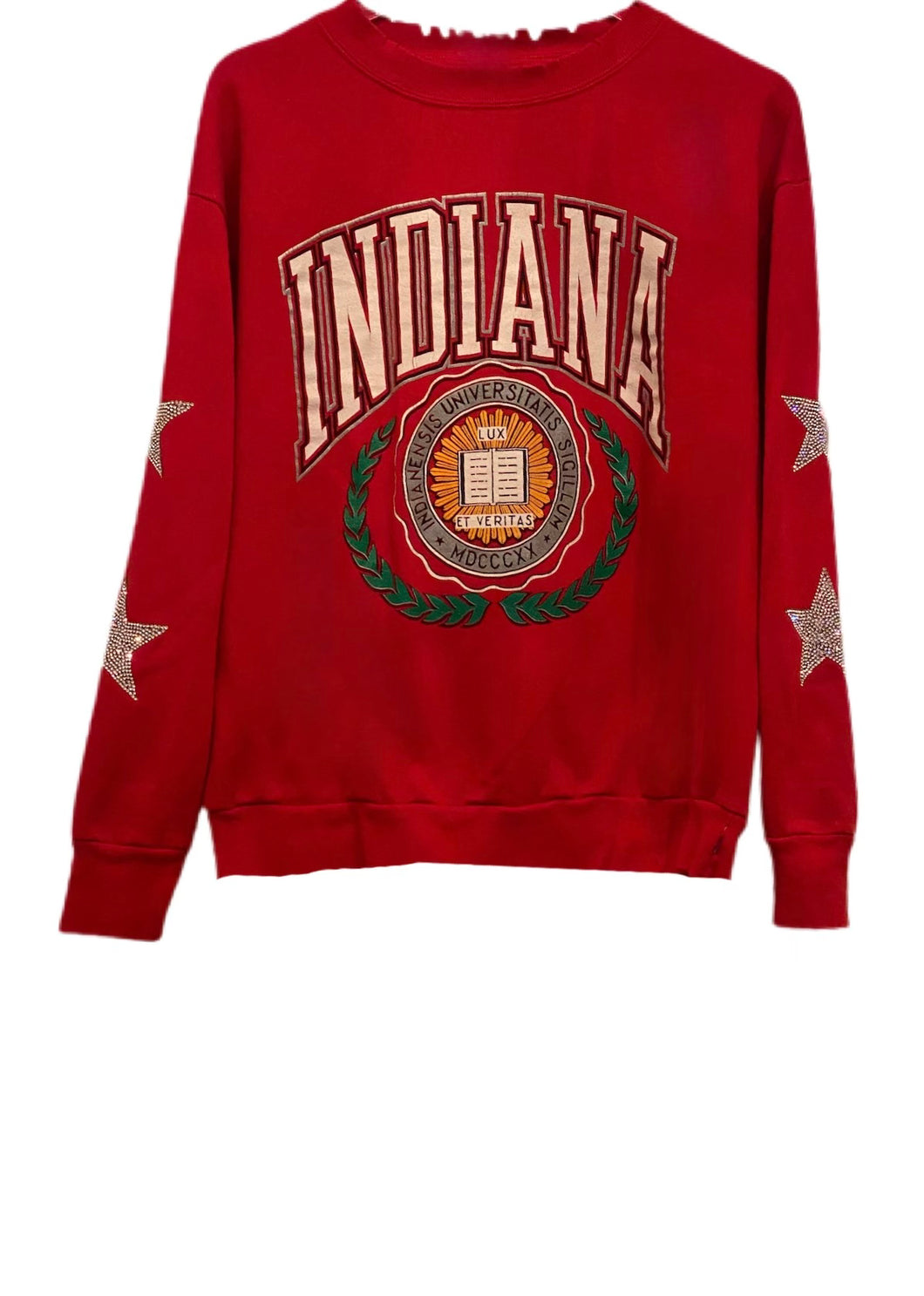 Indiana University, One of a KIND Vintage Sweatshirt with Crystal Star Design