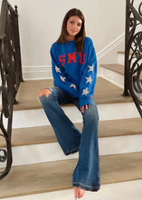 Load image into Gallery viewer, Southern Methodist University, One of a KIND Vintage SMU Sweatshirt with Three Crystal Star Design

