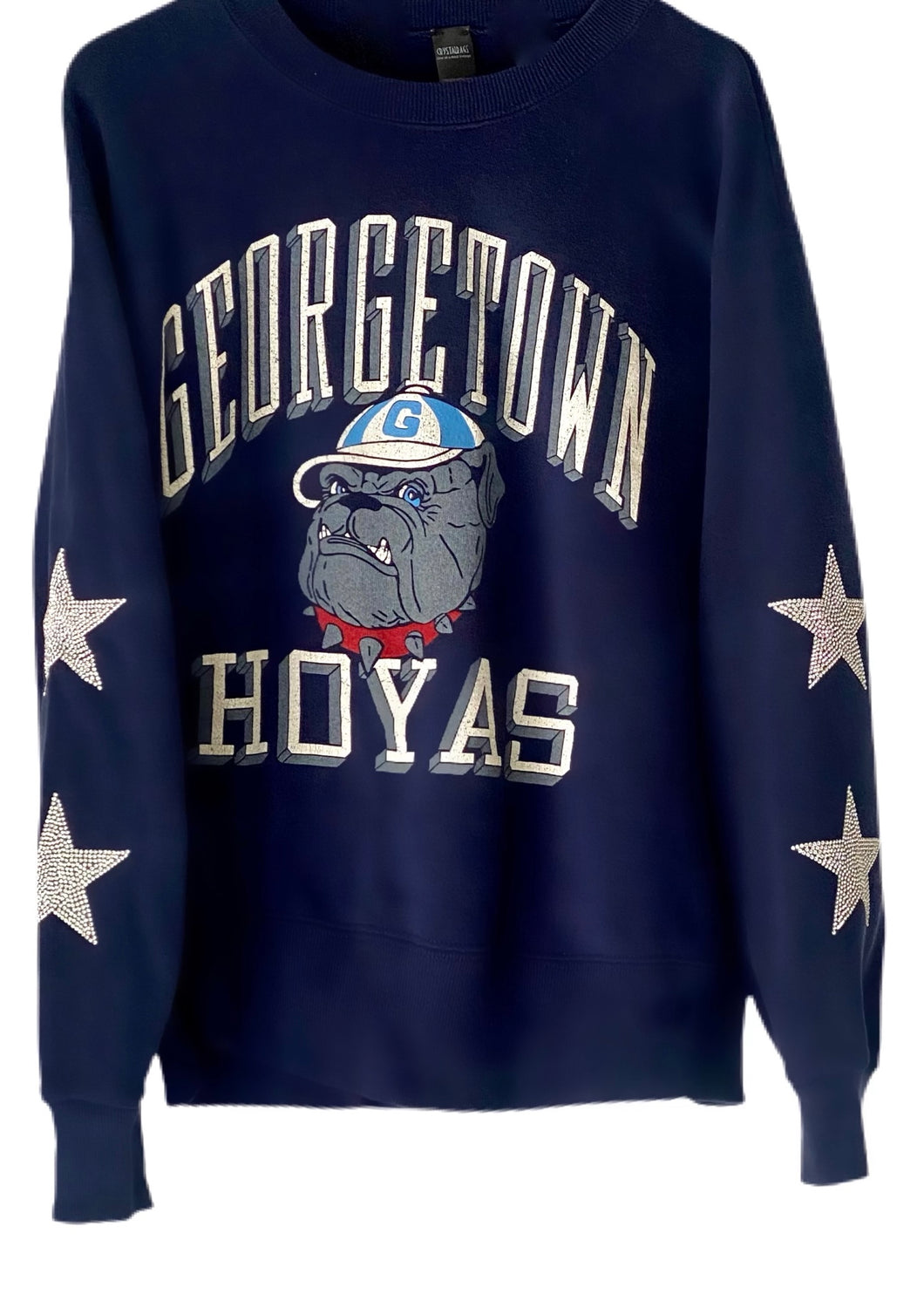 Georgetown University, One of a KIND Vintage Sweatshirt with Crystal Star Design