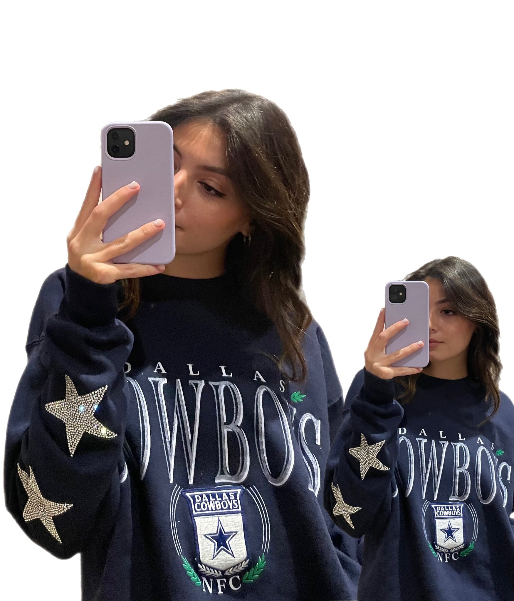 Dallas Cowboys, NFL One of a KIND Vintage Sweatshirt with Crystal Star  Design