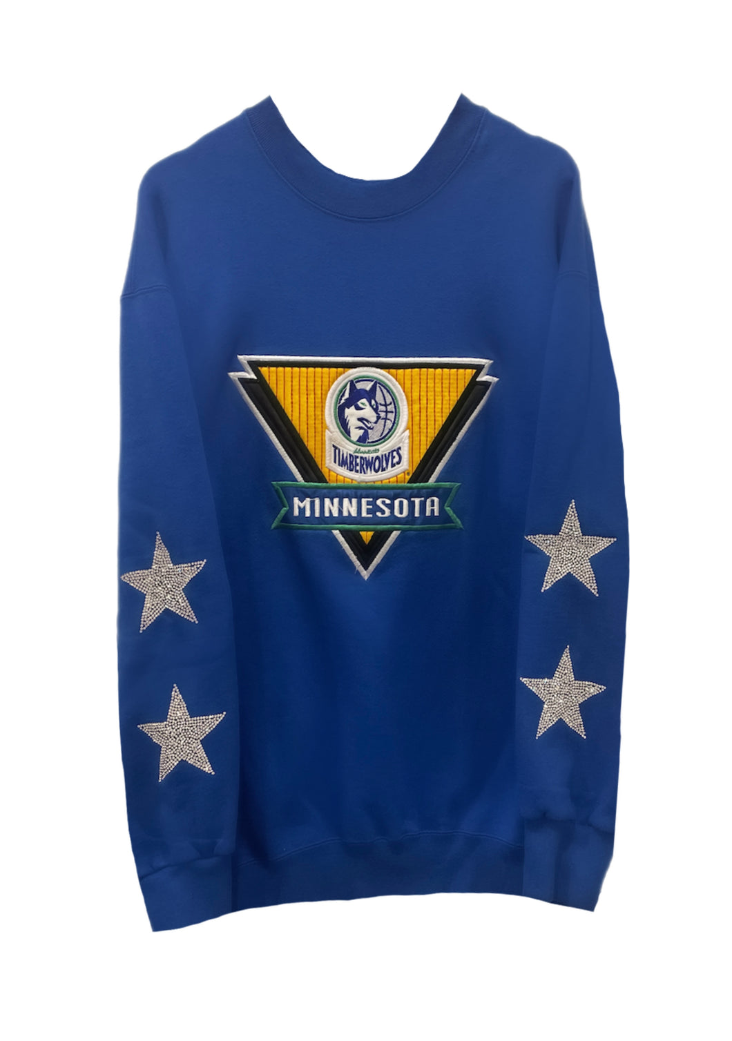 Minnesota Timberwolves, NBA One of a KIND Vintage Sweatshirt with Crystal Star Design.