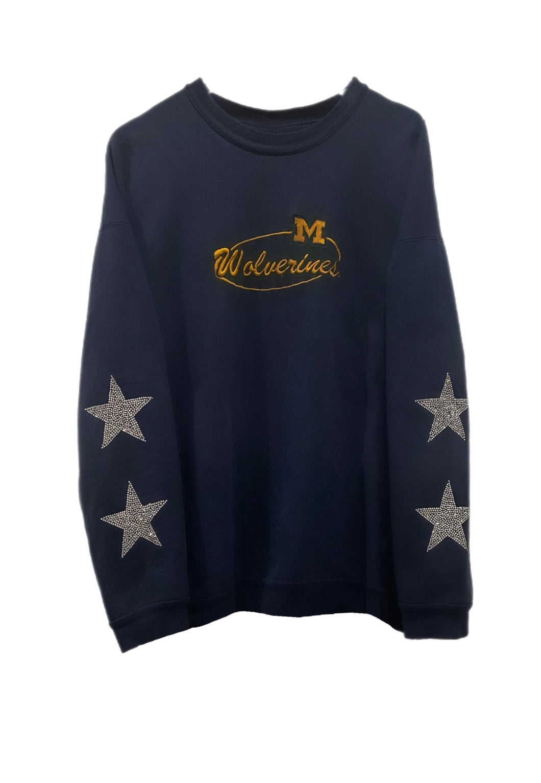 University of Michigan, One of a KIND Vintage UMich Sweatshirt with Crystal Star Design
