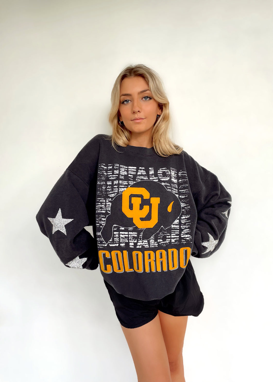 University of Colorado, One of a KIND Vintage Sweatshirt with Crystal Star Design