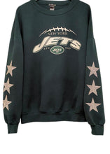 Load image into Gallery viewer, NY Jets, NFL One of a KIND Vintage Sweatshirt with Three Crystal Star Design
