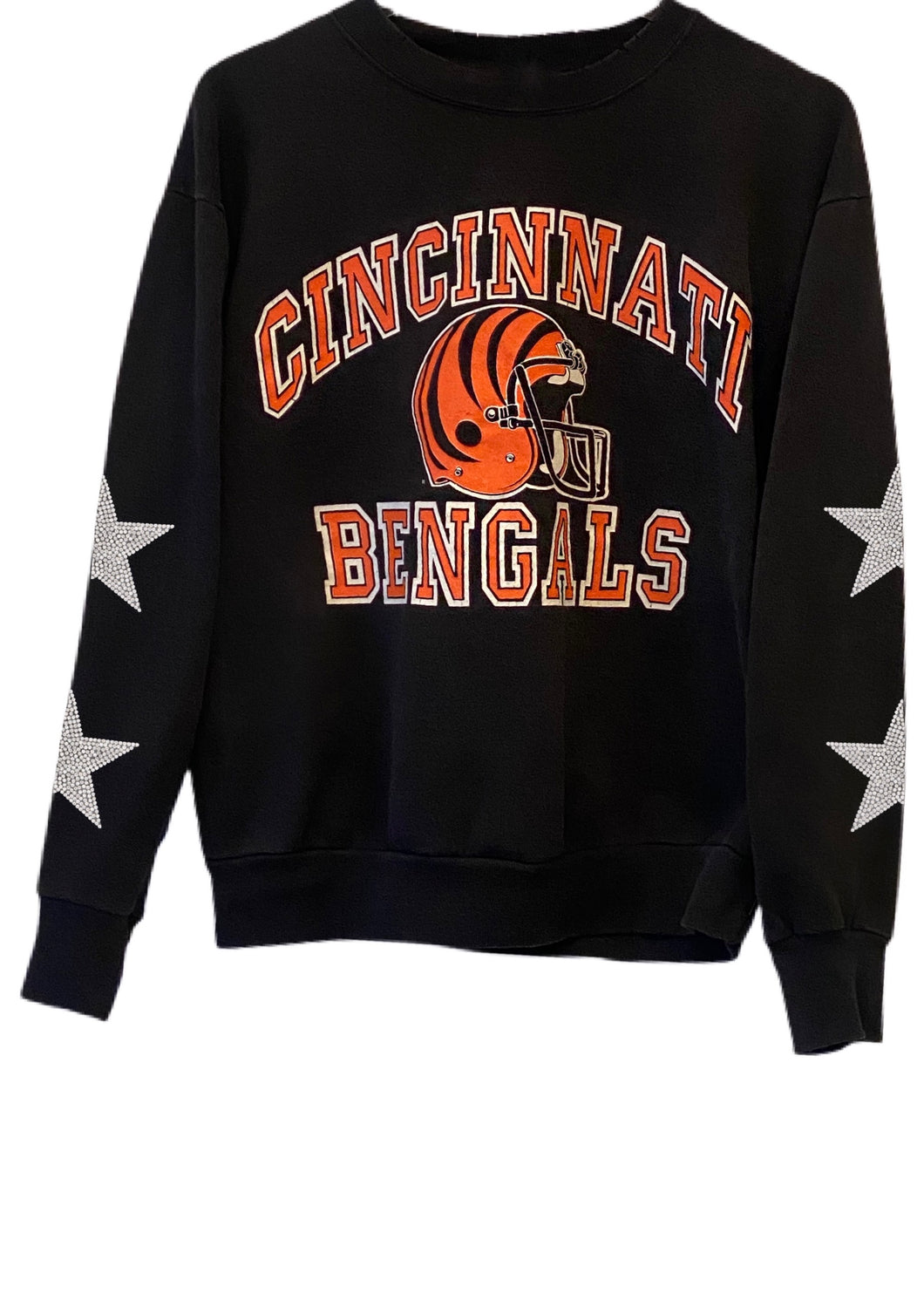 Cincinnati Bengals, Football One of a KIND Vintage Sweatshirt with Crystal Star Design