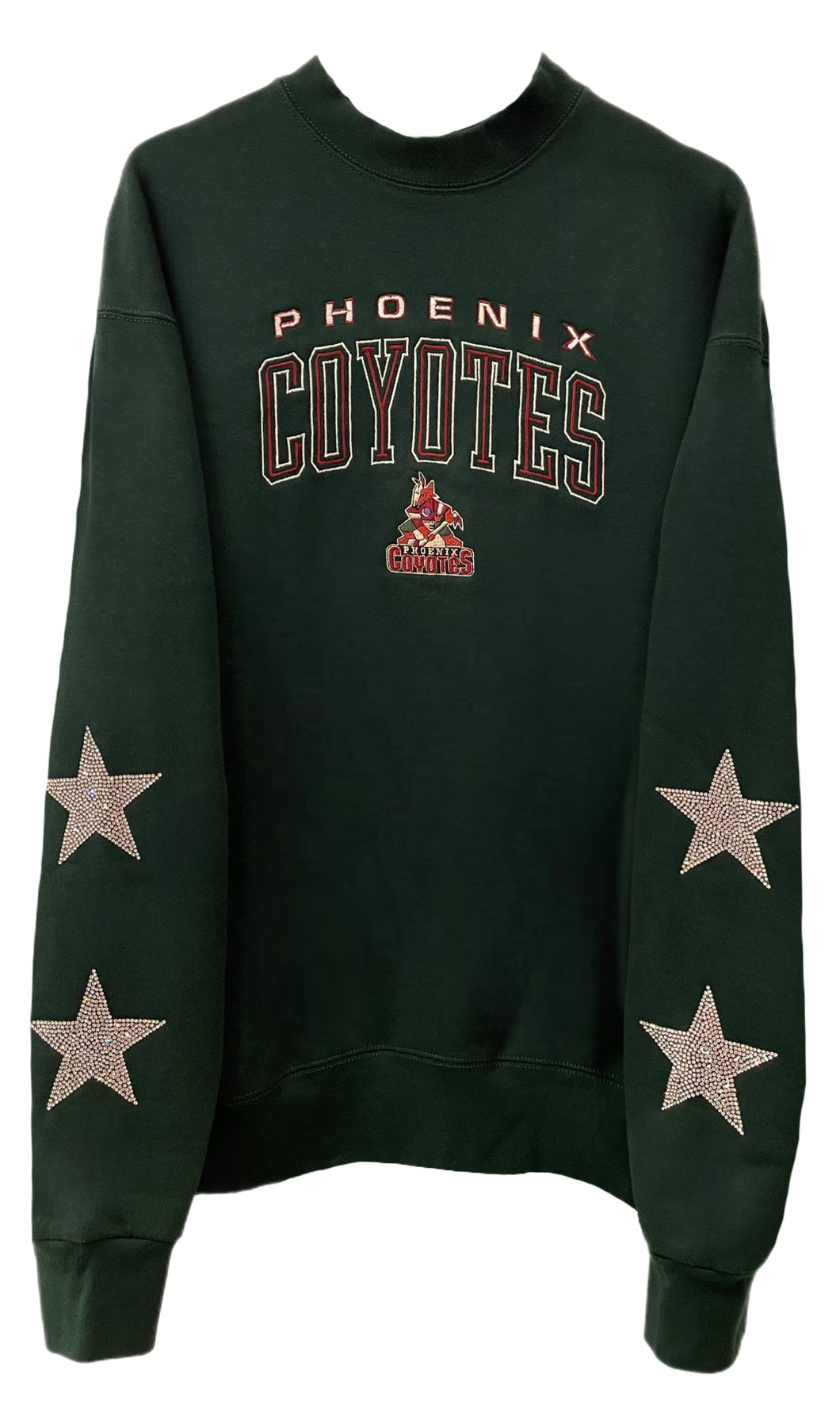 Phoenix Coyotes, NHL “Rare Find” One of a KIND Vintage Sweatshirt with Crystal Star Design
