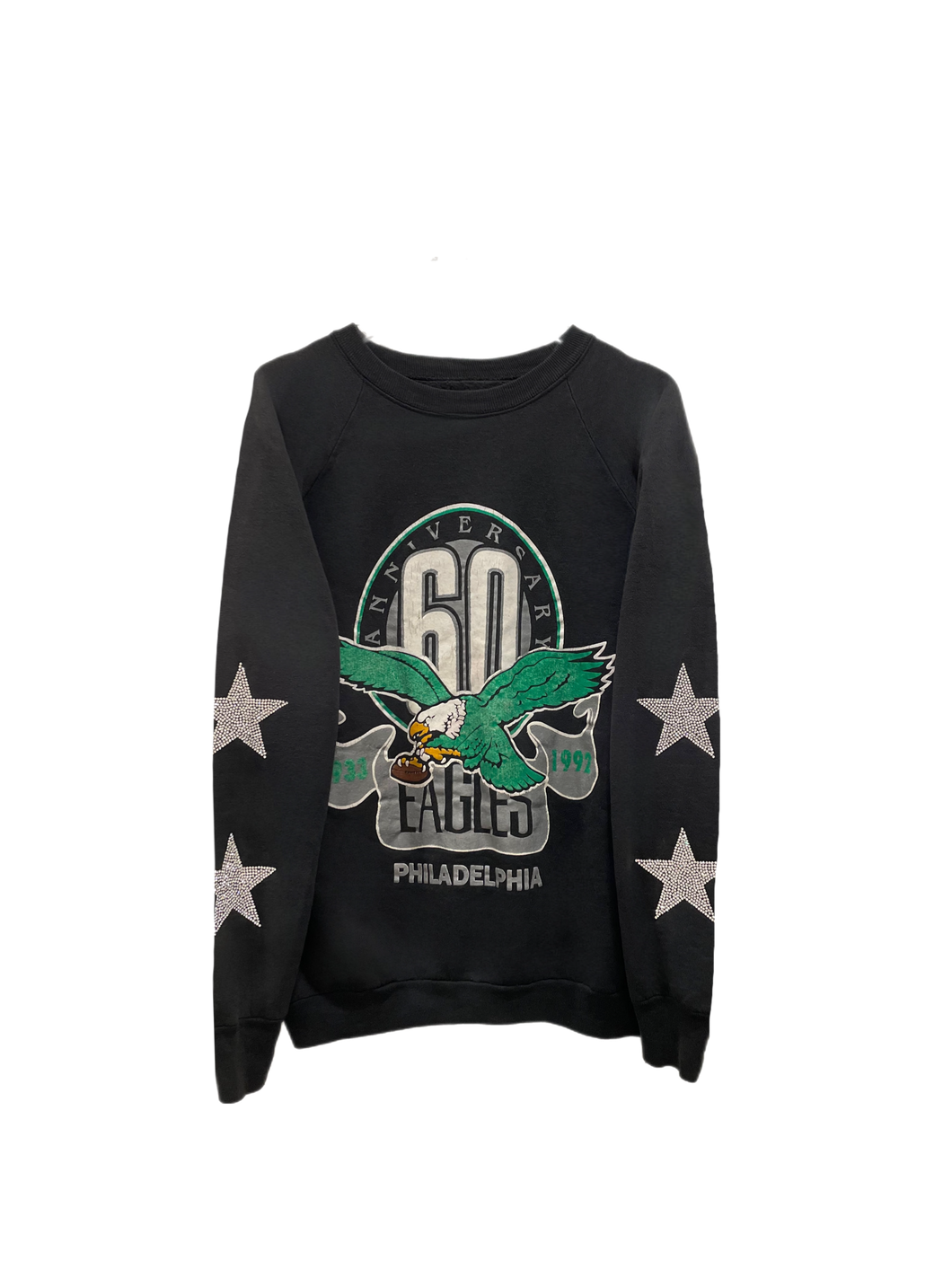 Philadelphia Eagles, NFL One of a KIND Vintage Sweatshirt with Crystal Star Design.