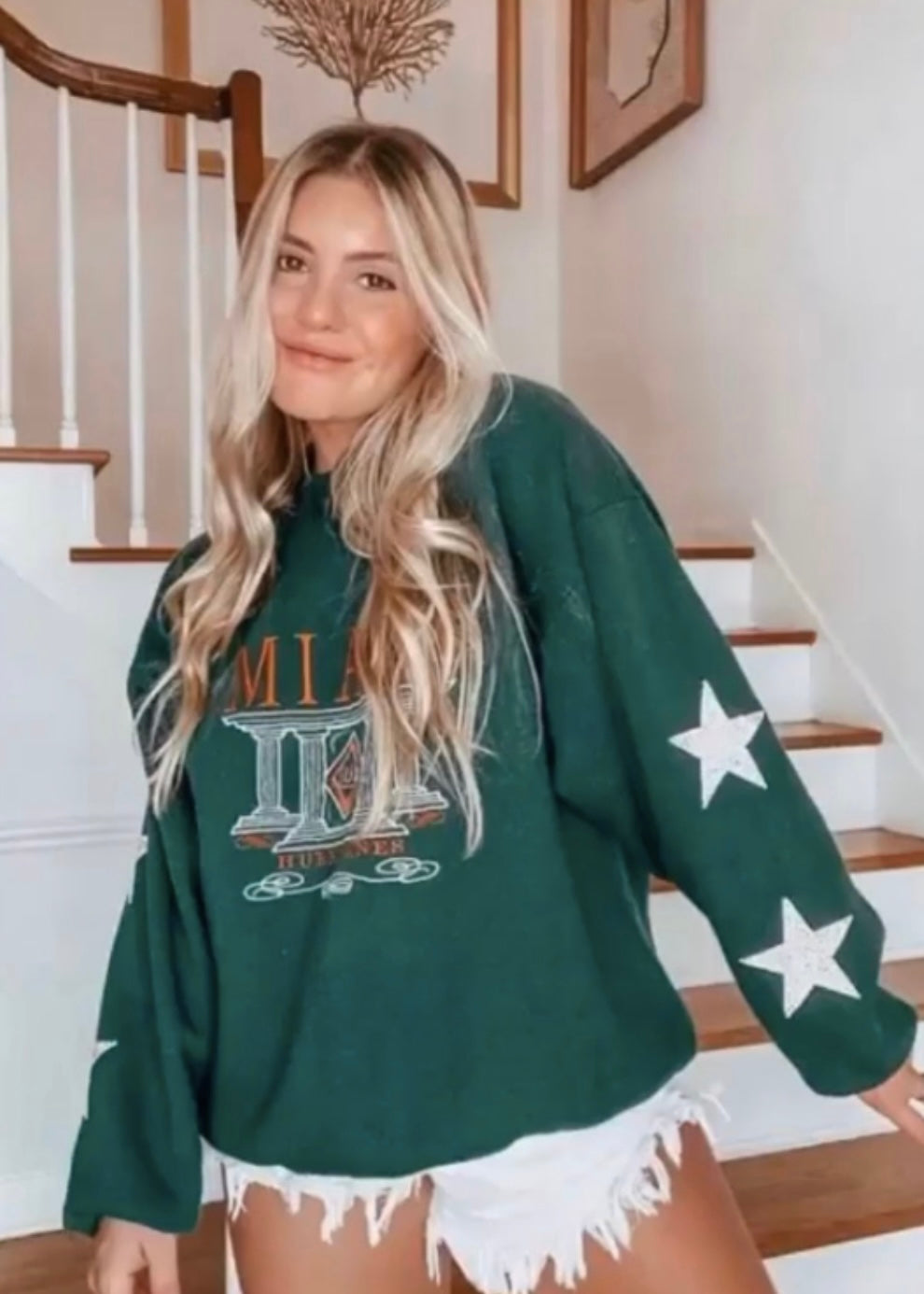 University of Miami, One of a KIND Vintage UM LAW Sweatshirt with Crystal Star Design