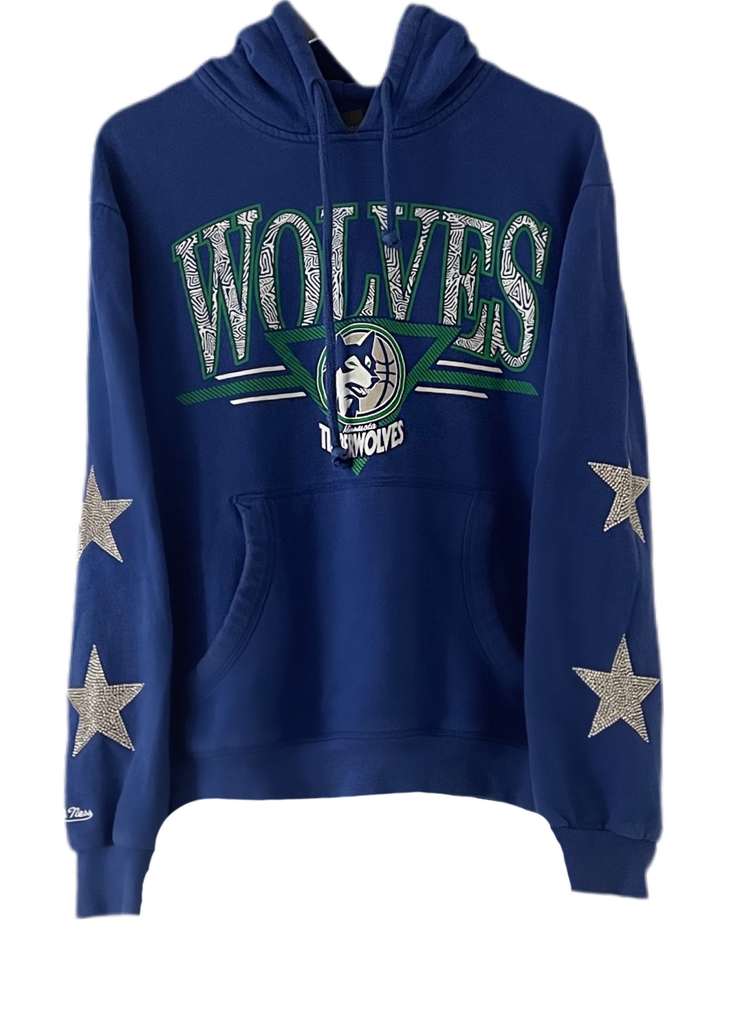 Minnesota Timberwolves, NBA One of a KIND Vintage Hoodie with Crystal Star Design