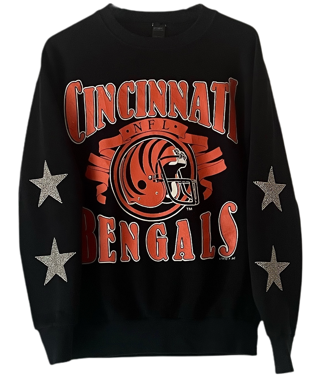 Cincinnati Bengals, Football One of a KIND Vintage Sweatshirt with Crystal Star Design