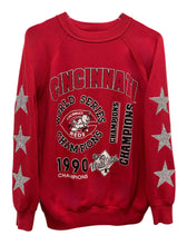 Load image into Gallery viewer, Cincinnati Reds, MLB One of a KIND Vintage Sweatshirt with Three Crystal Star Design.

