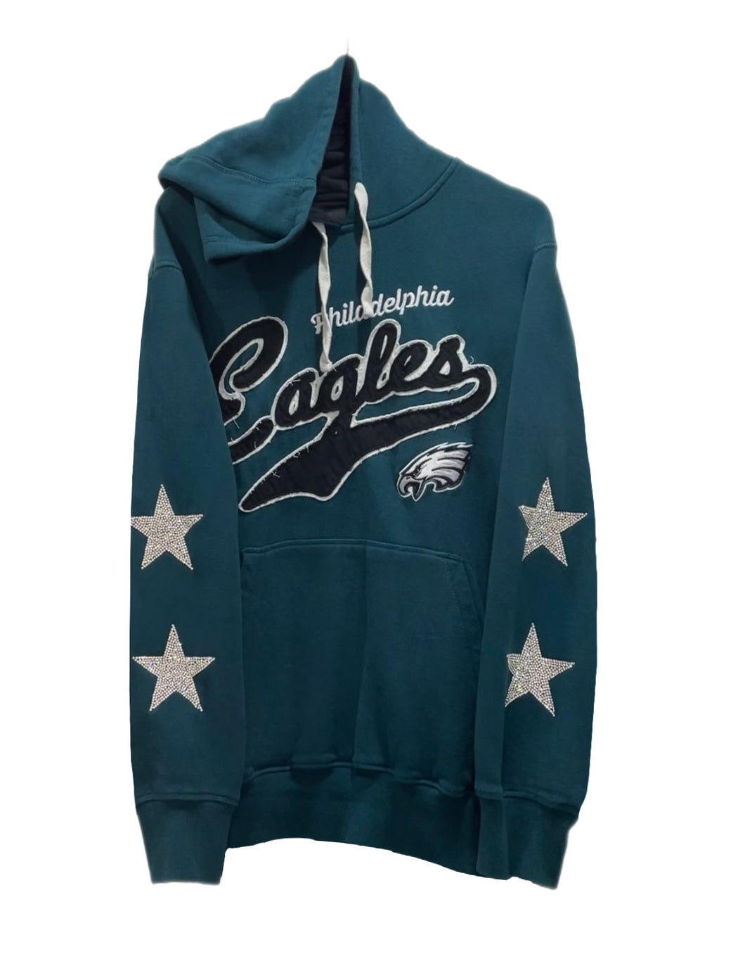 Philadelphia Eagles, NFL One of a KIND Vintage Hoodie with Crystal Star Design.