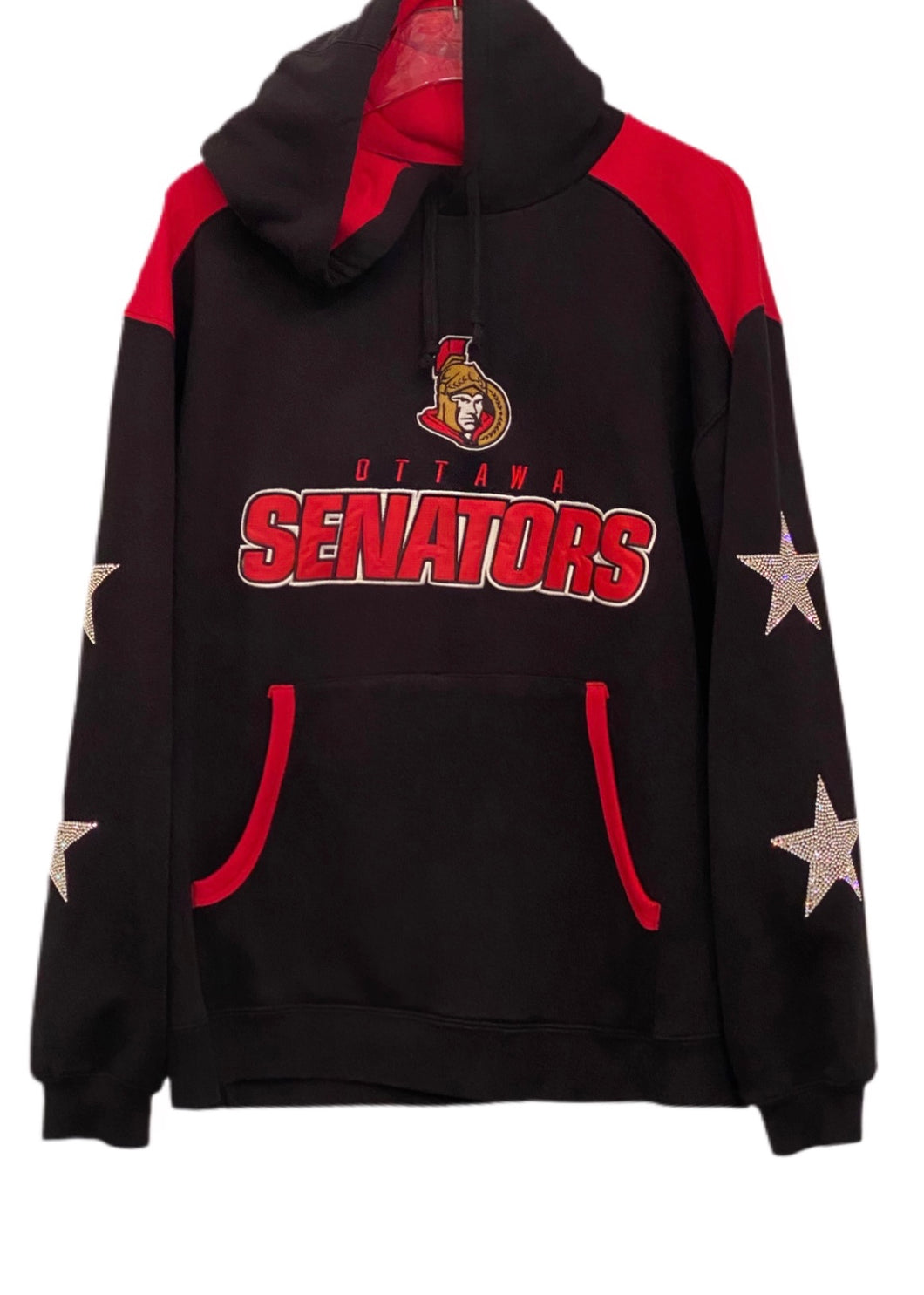 Ottawa Senators, Hockey One of a KIND Vintage Hoodie with Crystal Stars Design