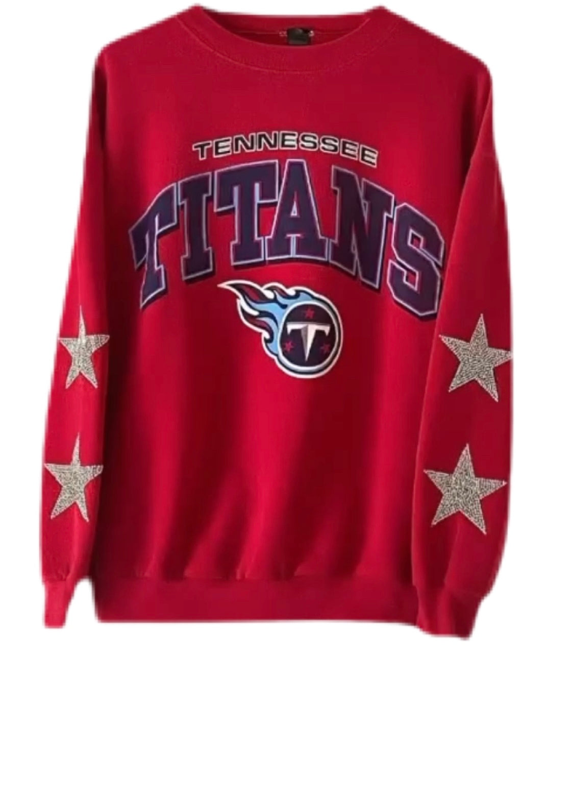 ShopCrystalRags Tennessee Titans, NFL One of A Kind Vintage Sweatshirt with Crystal Star Design