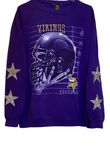 Minnesota Vikings, NFL One of a KIND Vintage Sweatshirt with Crystal S –  ShopCrystalRags