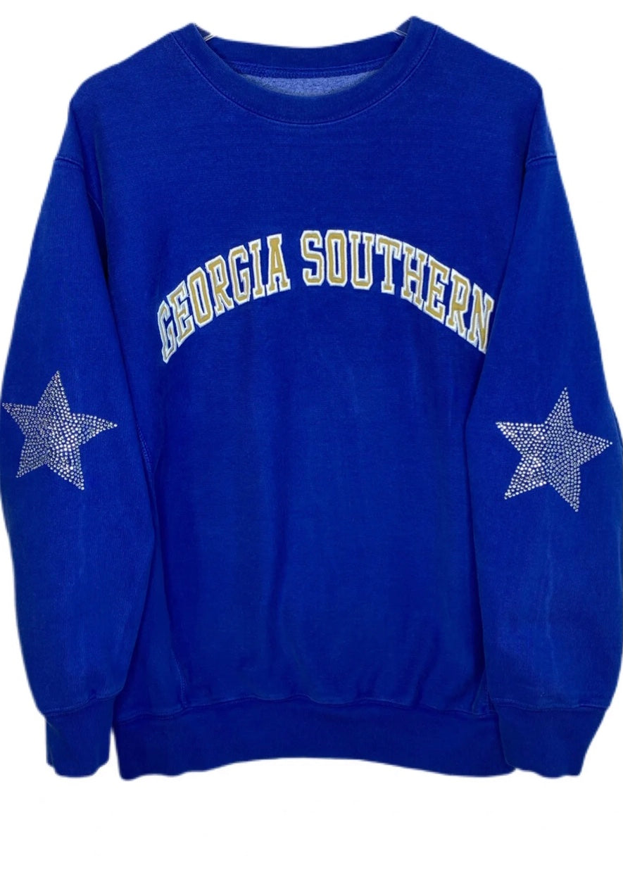Georgia Southern University, GS Eagles, One of a KIND Vintage Sweatshirt with Crystal Star Design