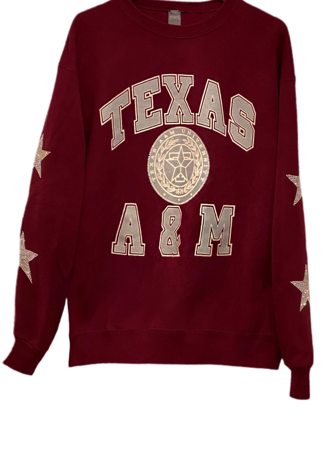 Texas A&M University, One of a KIND Vintage Sweatshirt with Crystal Star Design