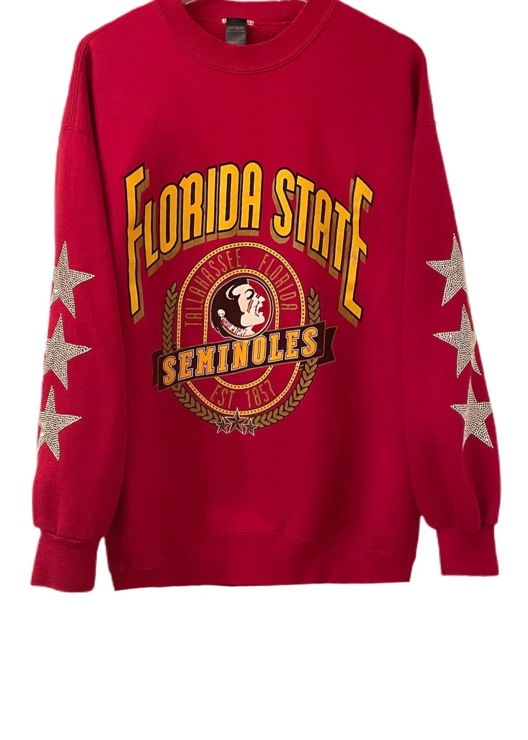 Florida State University, FSU One of a KIND Vintage Seminoles Sweatshirt with Three Crystal Star Design