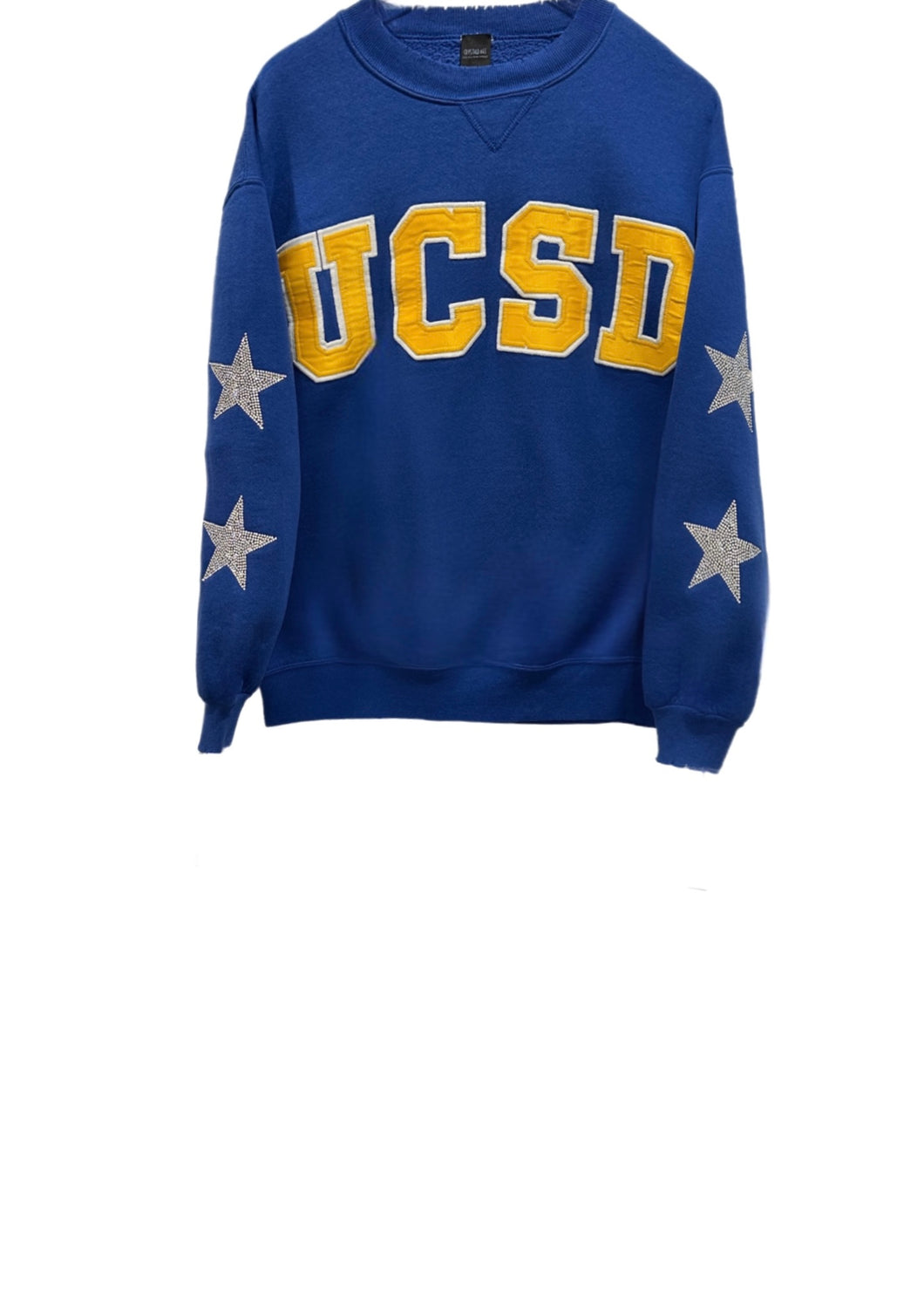 University of California San Deigo, One of a KIND Vintage UCSD Sweatshirt with Crystal Star Design