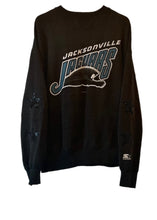 Load image into Gallery viewer, Jacksonville Jaguars, NFL One of a KIND Vintage Sweatshirt with  Black Crystal Star Design
