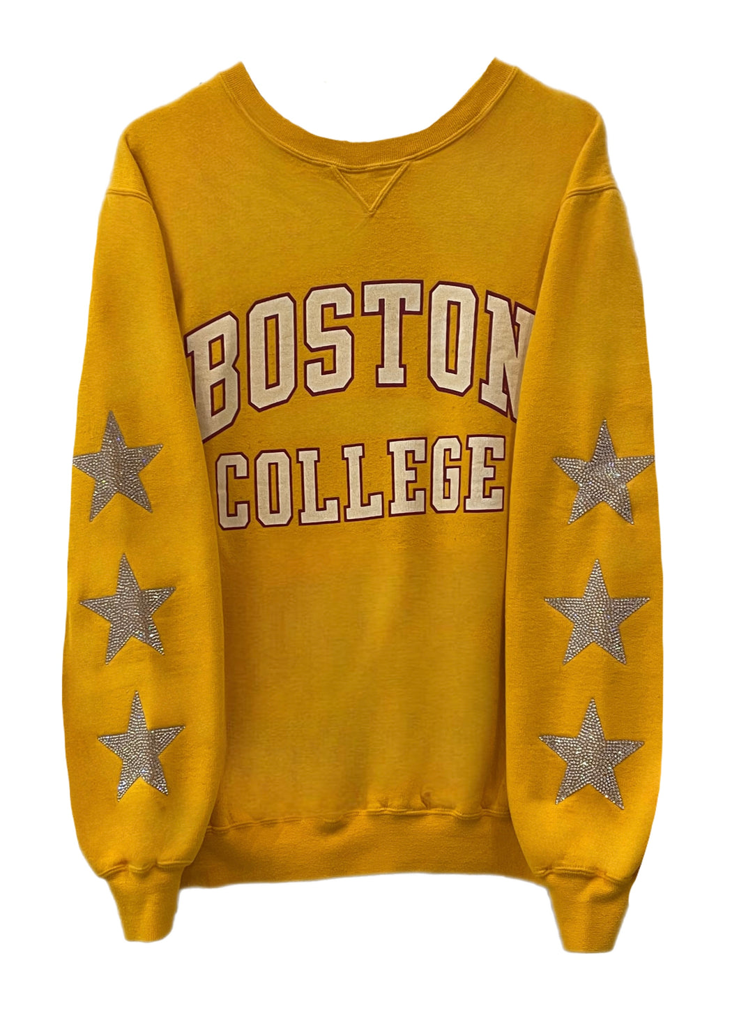 Boston College, BC One of a KIND Vintage ”Rare Find” Sweatshirt with Three Crystal Star Design.