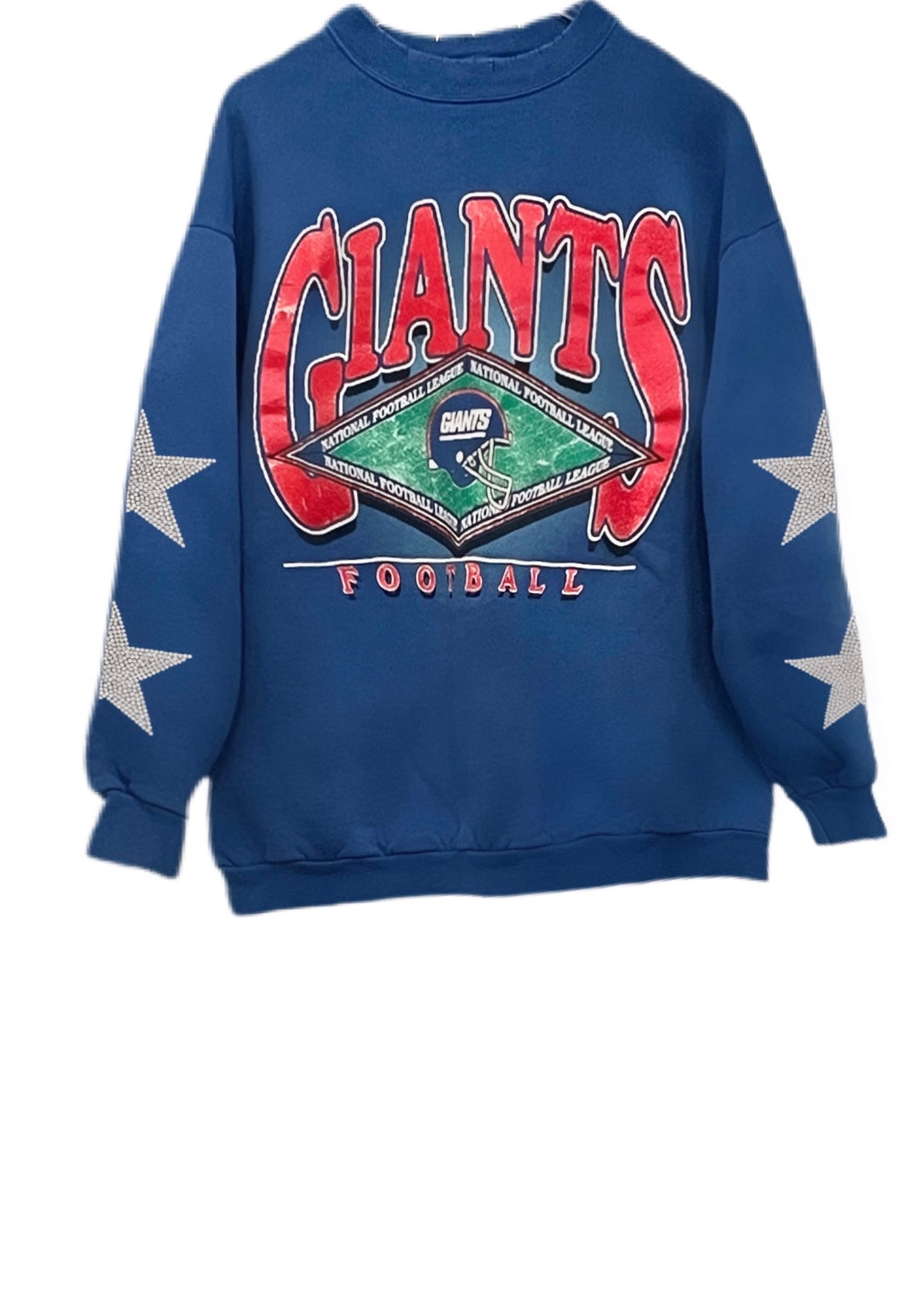 NY Giants, NFL One of a KIND Vintage Sweatshirt with Crystal Star Design