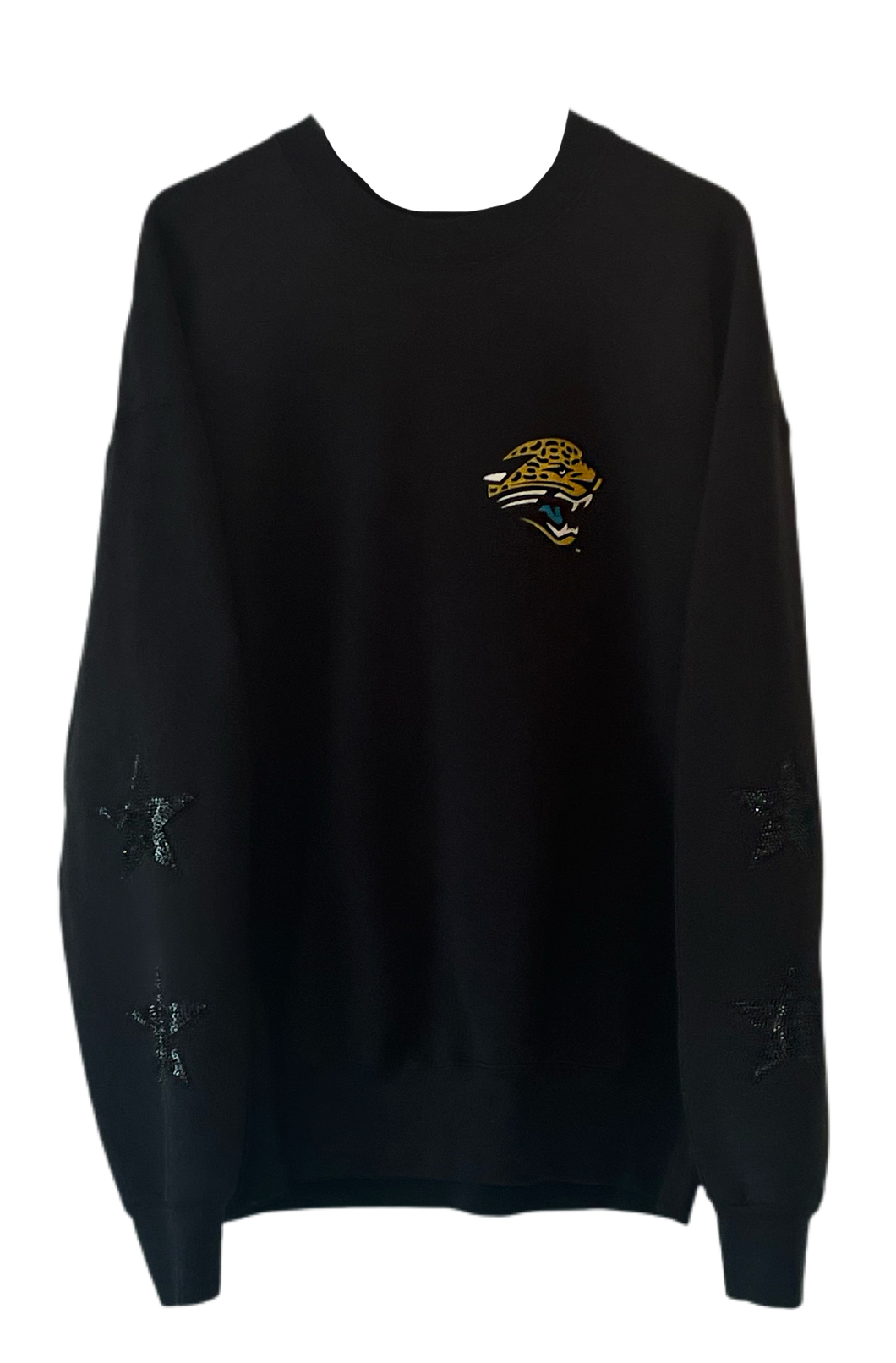 Jacksonville Jaguars, NFL One of a KIND Vintage Sweatshirt with Black Crystal Star Design