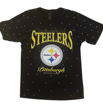 Load image into Gallery viewer, Pittsburgh Steelers, NFL One of a KIND Vintage Tee with Overall Crystal Design.
