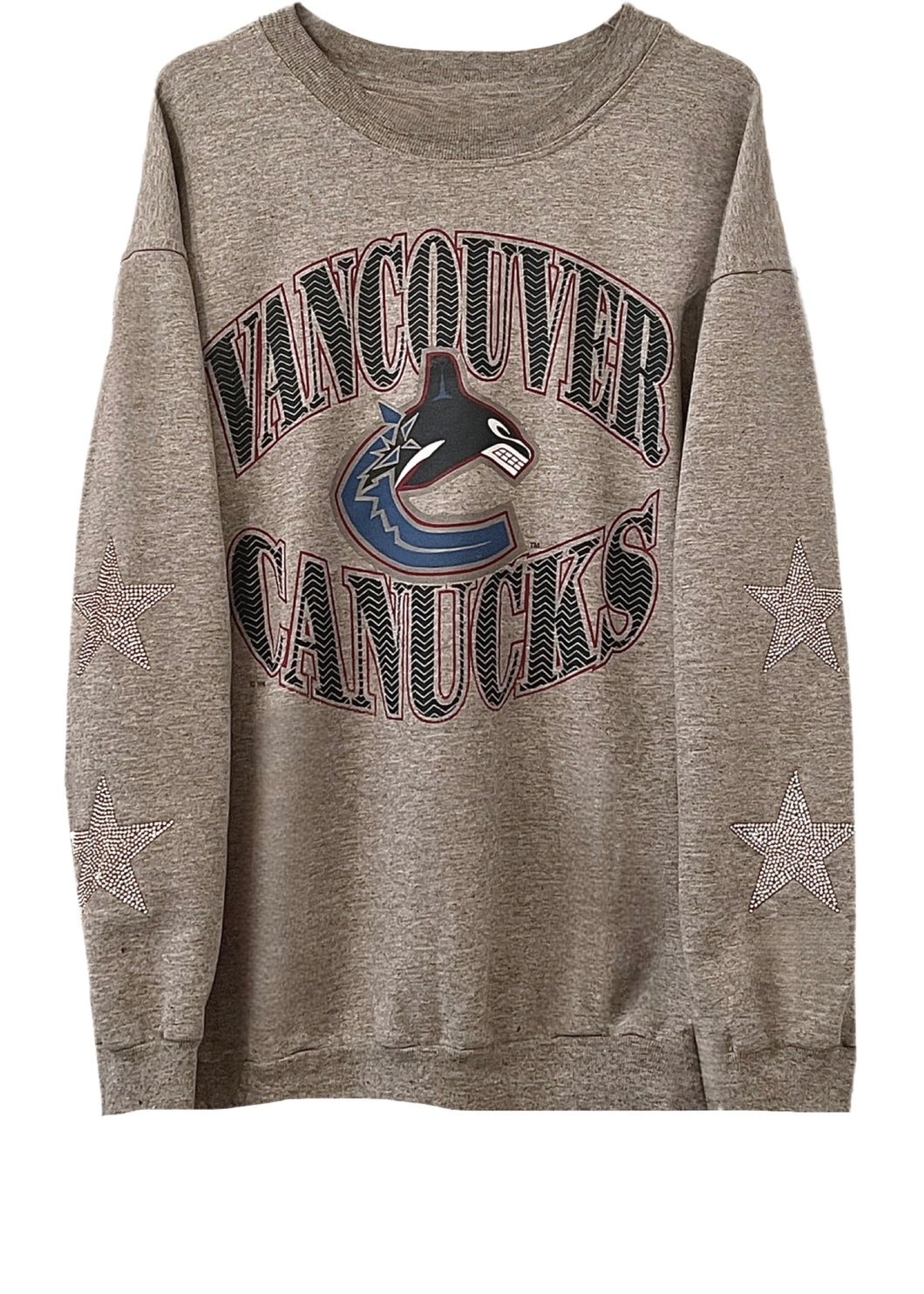 New York Rangers, NHL One of a KIND Vintage Hoodie with Crystal Stars  Design.