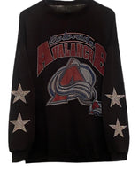 Load image into Gallery viewer, Denver Colorado Avalanche, NHL One of a KIND Vintage Sweatshirt with Crystal Star Design
