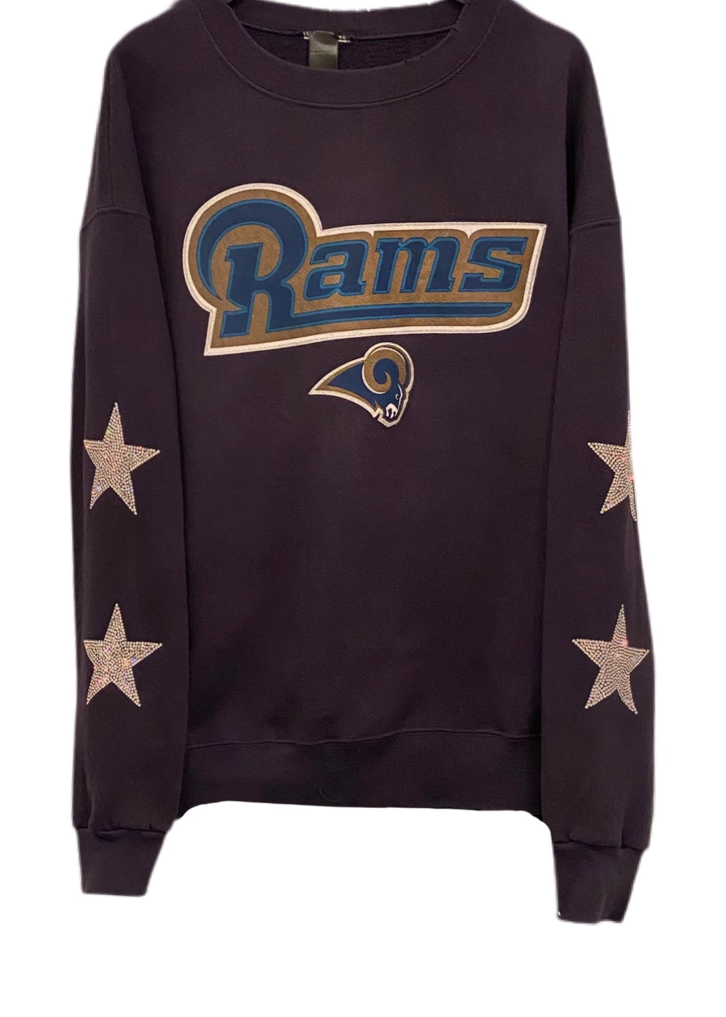 Los Angeles Rams , NFL One of a KIND Vintage LA Rams Sweatshirt with Crystal Star Design