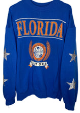 Load image into Gallery viewer, University of Florida, One of a KIND Vintage UF Gator Sweatshirt with Star Design with Custom Crystal Name
