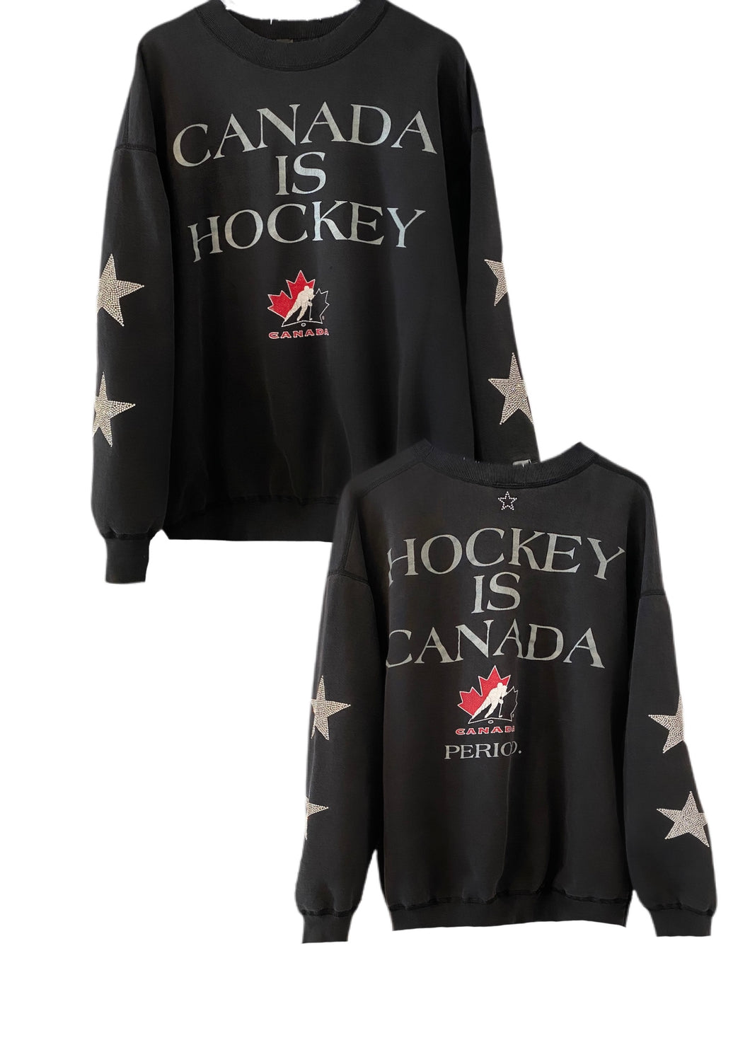 Canada is Hockey, NHL One of a KIND Vintage Sweatshirt with Crystal Star Design
