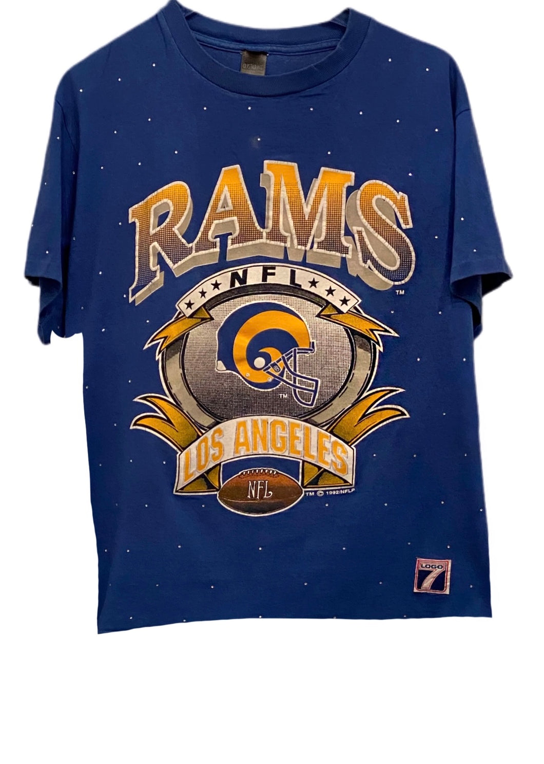 Los Angeles Rams, NFL One of a KIND Tee with All Over Crystal Design
