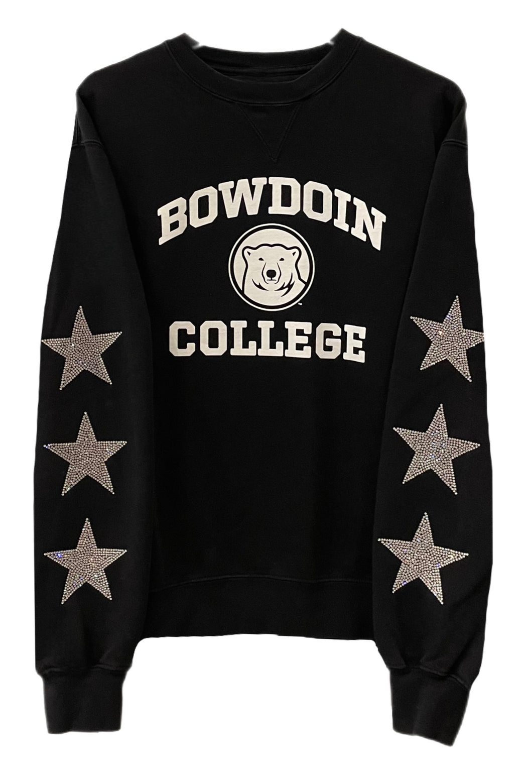 Bowdoin College, One of a KIND Vintage Sweatshirt with Three Crystal Star Design