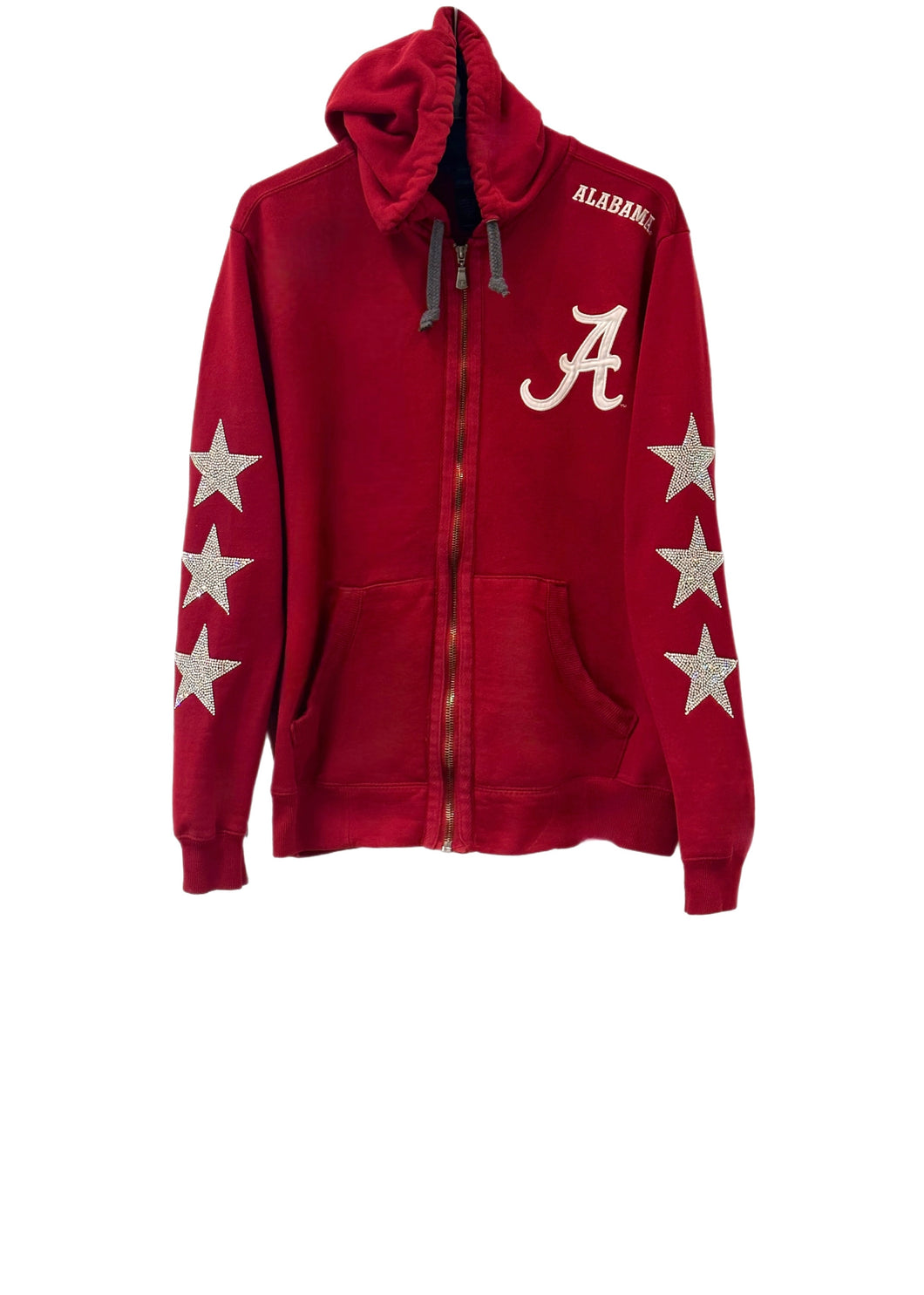 University of Alabama, One of a KIND Vintage ZipUp Hoodie with Three Crystal Star Design