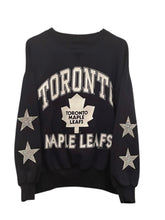 Load image into Gallery viewer, Toronto Maple Leafs, NHL One of a KIND Vintage Sweatshirt with Crystal Stars Design
