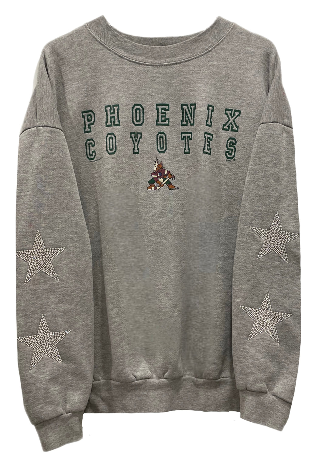 Phoenix Coyotes, NHL “Rare Find” One of a KIND Vintage Sweatshirt with Crystal Star Design
