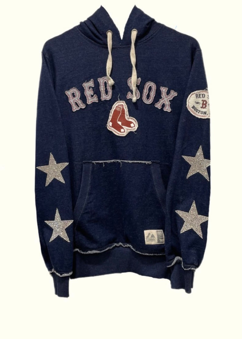Boston Red Sox, MLB One of a KIND Vintage hoodie with Crystal Star Design