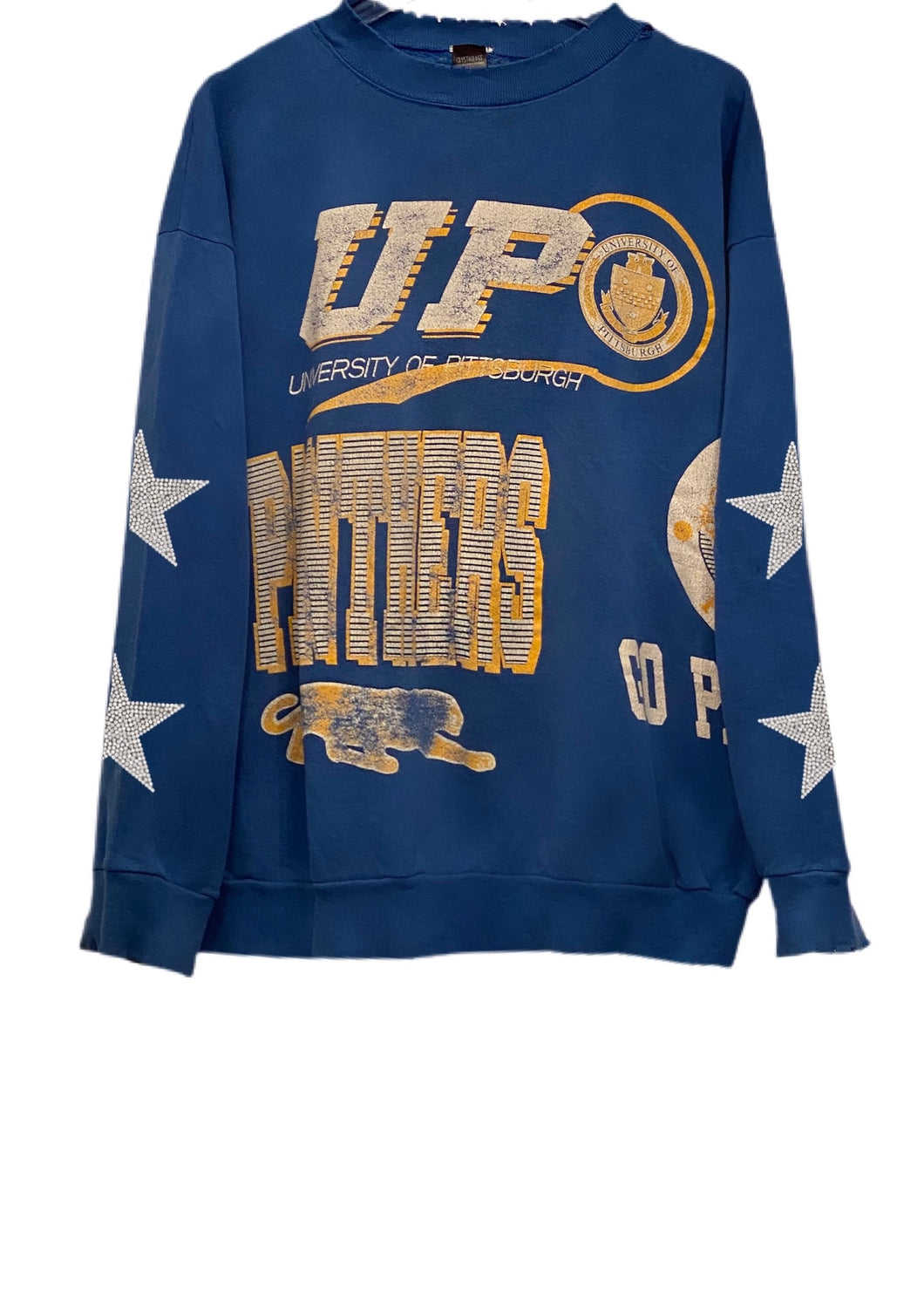 University of Pittsburgh, “Rare Find” One of a KIND Vintage Sweatshirt with Crystal Star Design