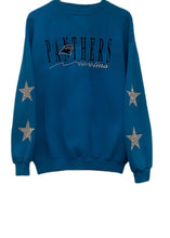 Load image into Gallery viewer, Carolina Panthers, NFL One of a KIND Vintage Sweatshirt with Crystal Star Design
